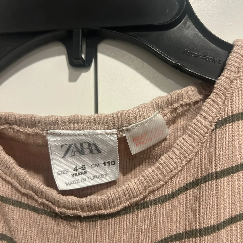 Zara Girls Light Pink Striped Shirt Size 4-5 years, 3 for $15 Kids Bundle - Picture 3 of 8